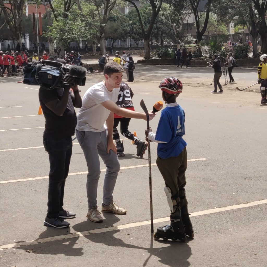 Interview für das ZDF in Nairobi.